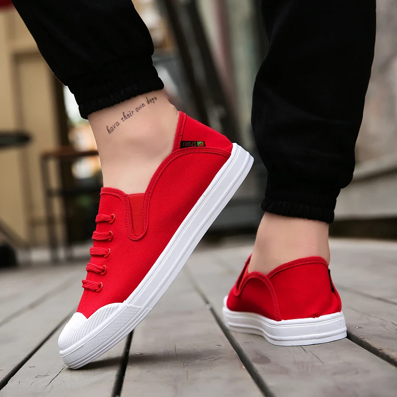 

2021 New Mens Vulcanize Shoes Canvas Loafers Spring Autumn Male Sneakers Casual Shoes Breathable Daily Walking Footwear Flats