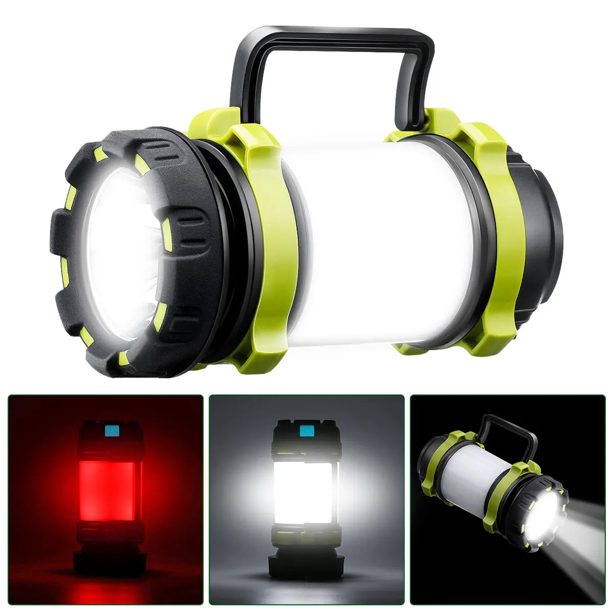 

1000lm Powerful Camping Lantern Phone Power Bank USB Rechargeable LED Flashlight Search Light Hunting Fishing Camping LED Torch