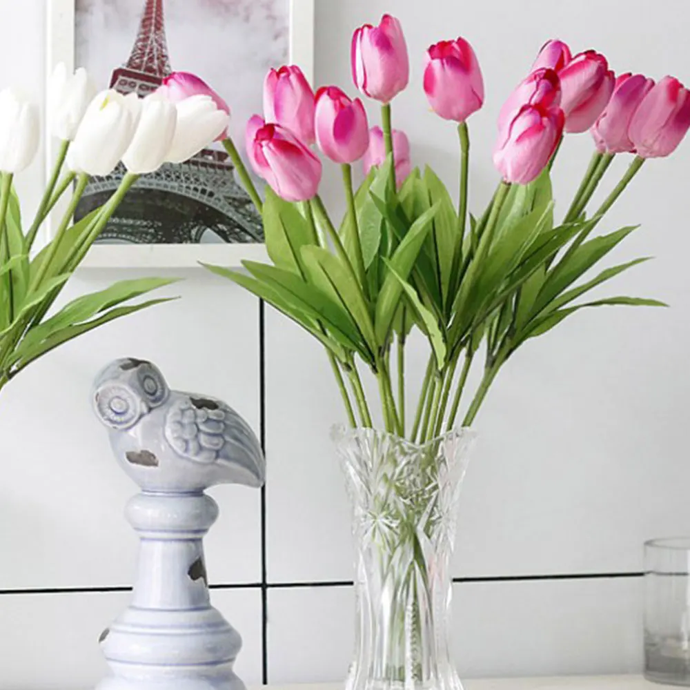 

1Pc Tulip Artificial Flower Wedding Flower Bouquet Realistic Simulation Tulip Artificial Flower Family Party Wedding Decoration