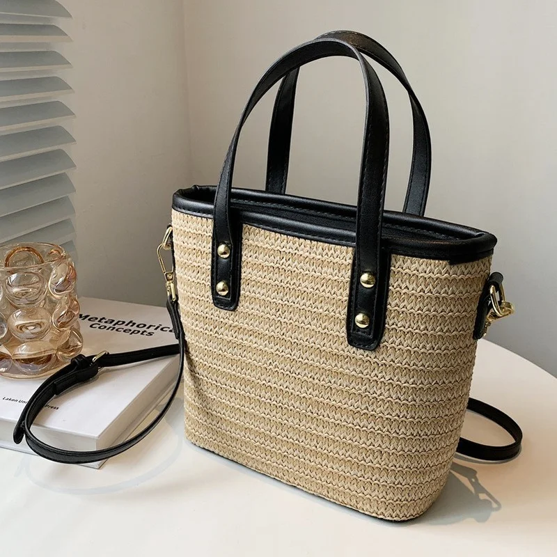 

Соломенная Сумка для женщин, новинка 2021, Женская трендовая плетеная Сумка, модная дизайнерская универсальная текстурная сумка-мессенджер н...