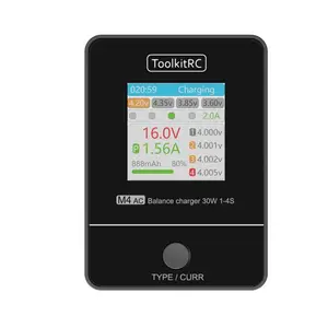 ToolkitRC M4AC 30 Вт LiPO LiFE LiHV AC 100-240 в зарядное устройство 1-4S XT30 XT60 интерфейс для радиоуправляемой модели FPV гоночного беспилотника
