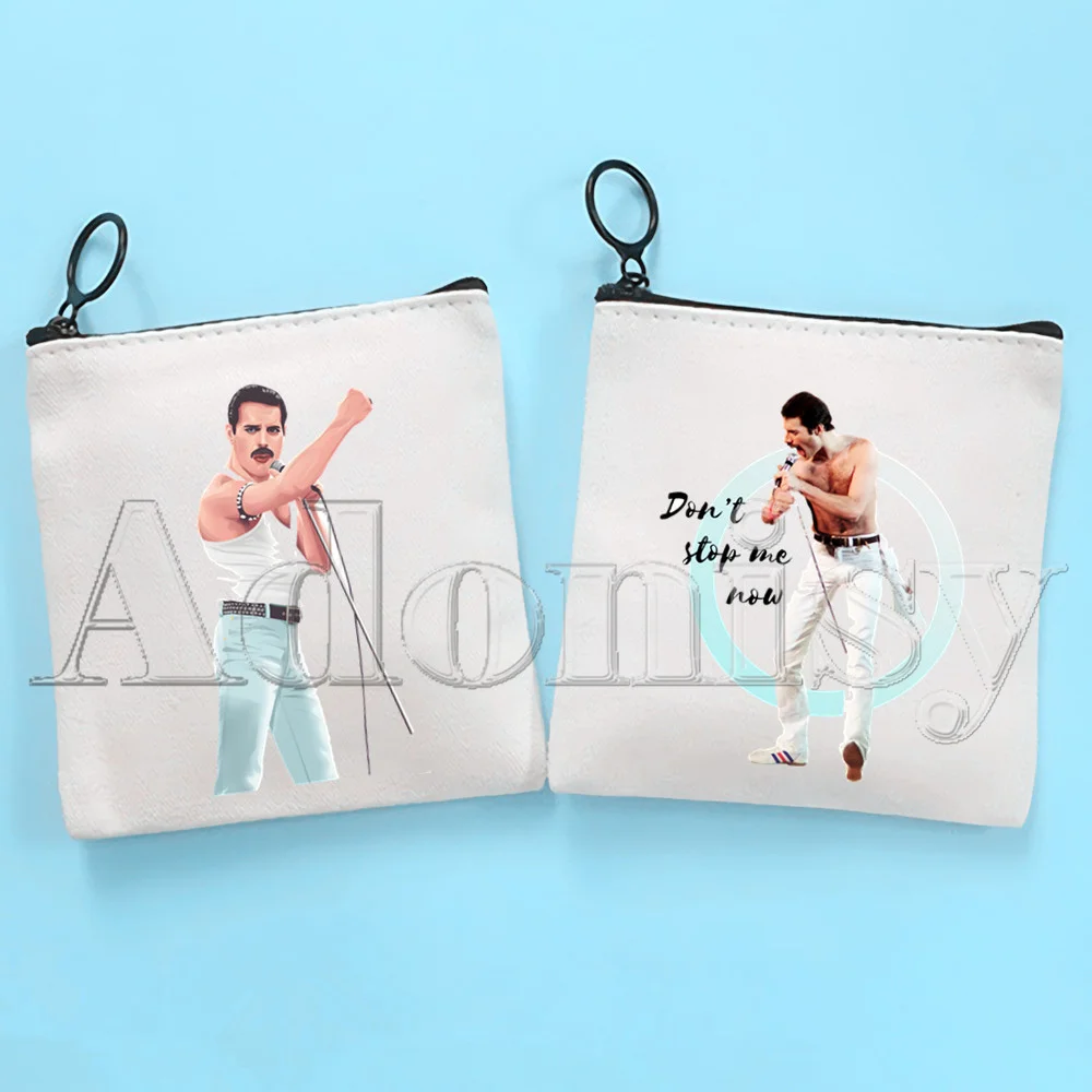 Queen Freddie Mercury Canvas Coin Purse Coin Purse Collection Canvas Bag Small Wallet Zipper Key Bag Hand Gift