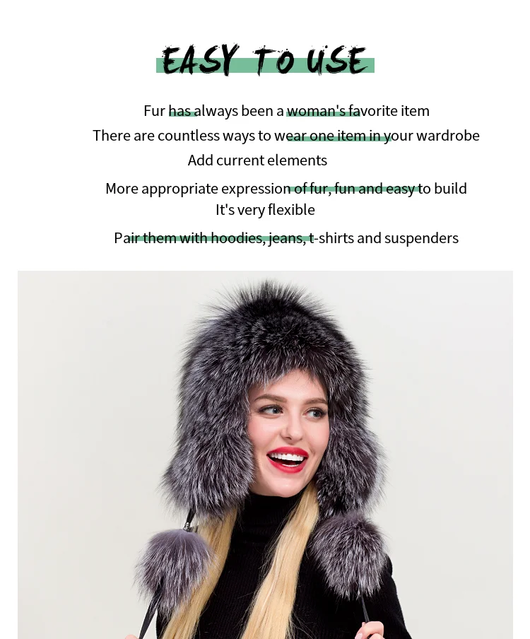 ZDFURS* шапка из лисьего меха женская зимняя корейская мода утолщенная теплая большая шапка, закрывающая уши меховые женские шляпы Lei Feng