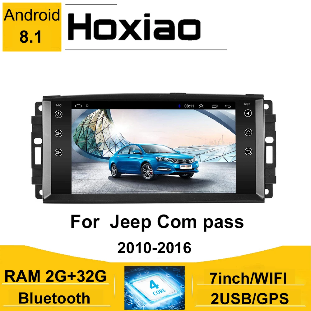 Автомагнитола 2DIN для Jeep Cherokee 8 1 2009 2008 2010 Wrangler Dodge Chrysler Compass GPS Android 2016|Автомобильные
