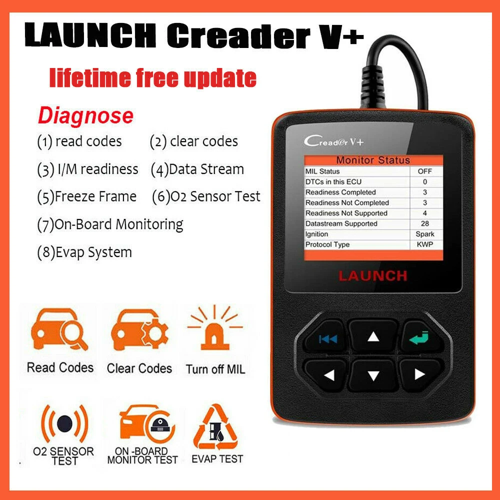 Диагностический сканер OBD2 Launch Creader V + с поддержкой разных языков | Автомобили и