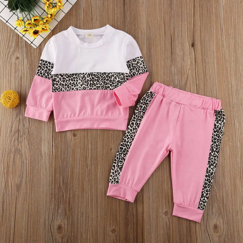 2019 г. Новая зимняя одежда для маленьких девочек футболка Топ штаны Леггинсы