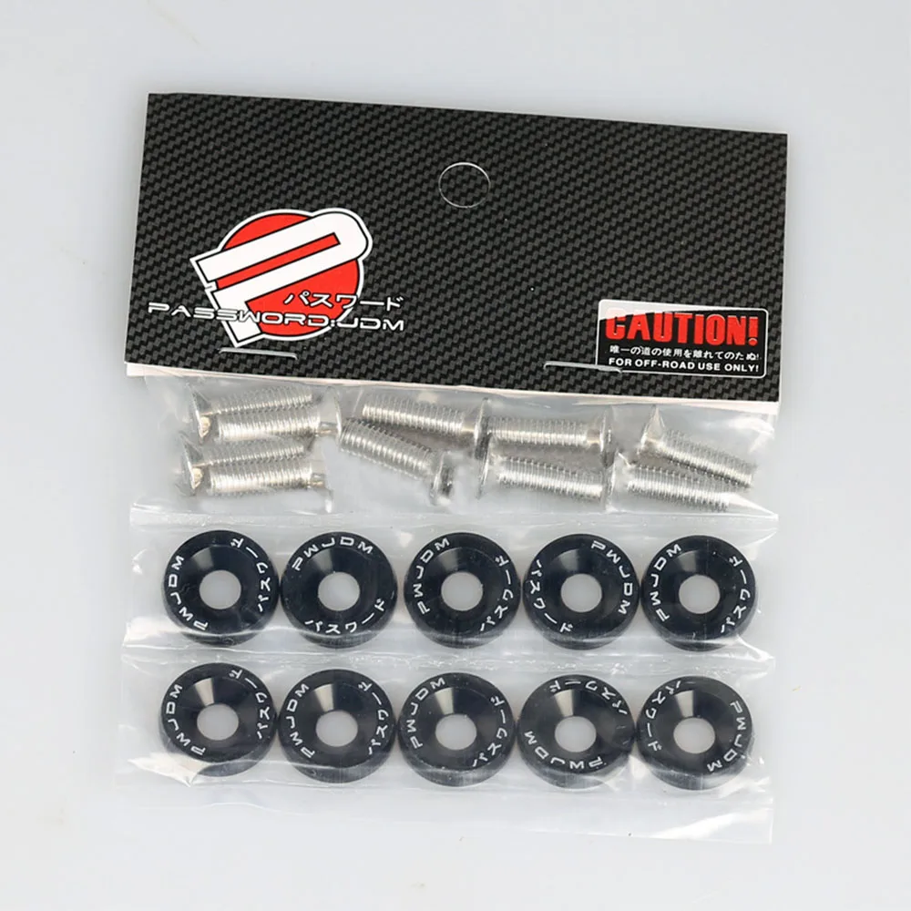 

Dress Up Washer Bolt Black CNC Aluminum Engine Bay Fender M6x15mm Replacement Bumper New