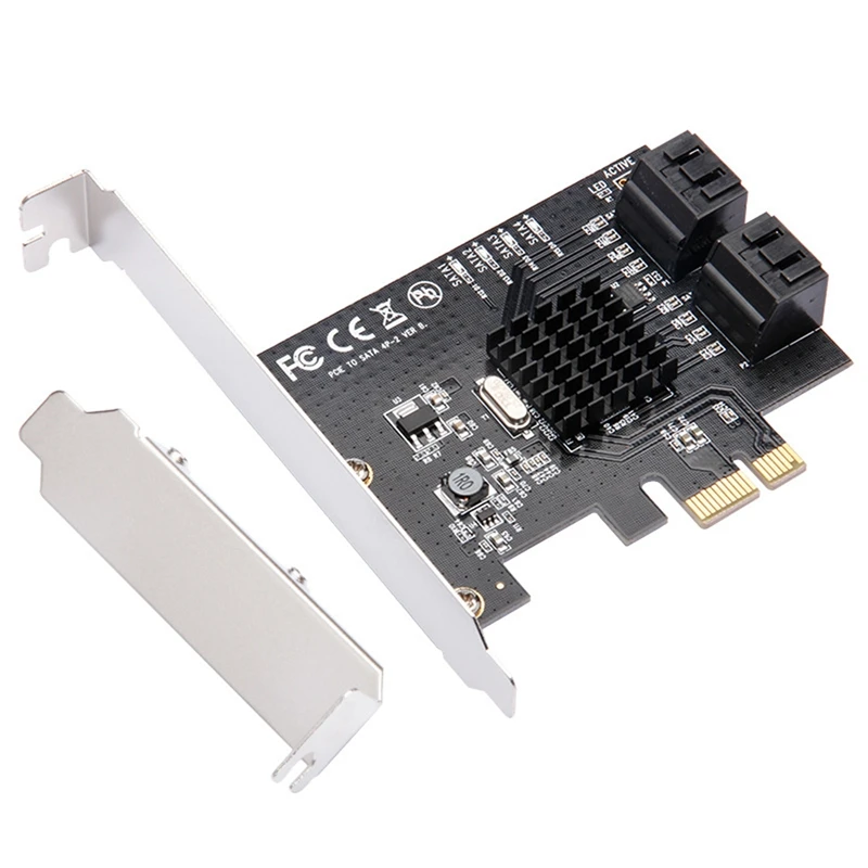 SATA Expansion Card PCI-E to SATA 3.0 PCIE Riser Card 4XSATA3.0 Interface Hub Adapter 5Gbps for All PCI-E Slot