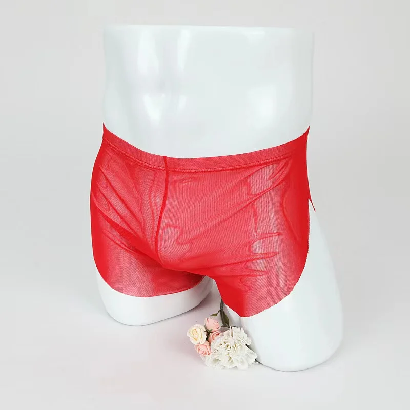 2021 Summer Mesh Men Underwear Seamless Transparent Boxer Shorts Ultra Thin Sheer Breathable Comfortable Panties Underpants