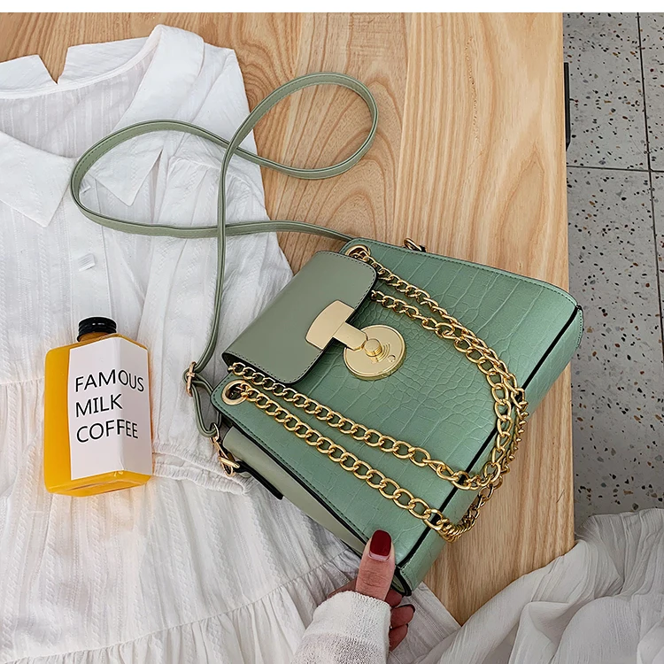 Elegant Female Crocodile pattern Tote bag New High Quality PU Leather Women's Designer Handbag Chain Shoulder Messenger Bag