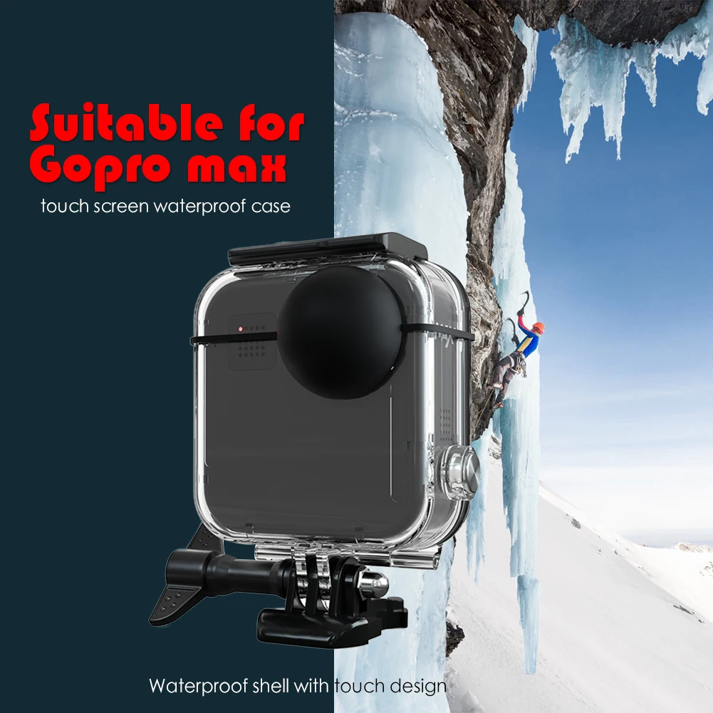 Дешево Водонепроницаемый чехол для экшн-камеры Gopro Max, защитный чехол для подводной съемки и дайвинга, 20 м, с кронштейном и аксессуарами