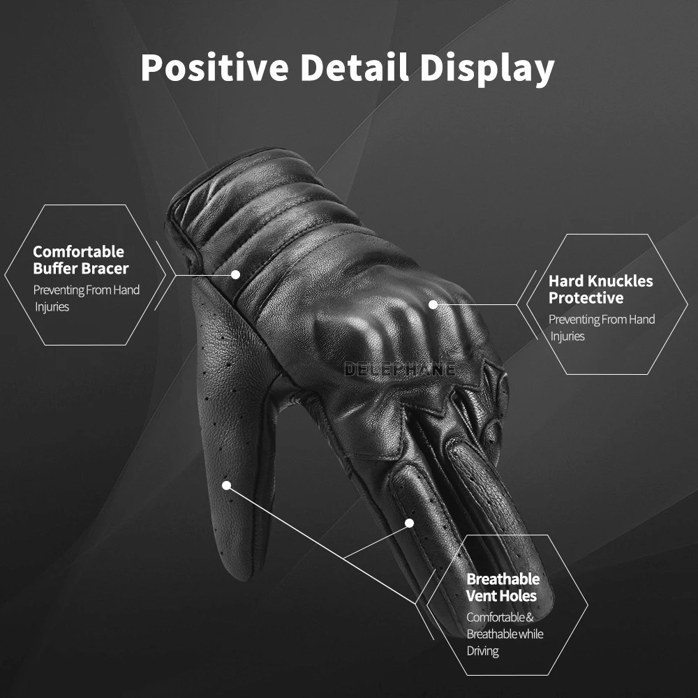 

Winter Summer Full Finger Leather Gloves Men Women Hard Shell Protective Military Gloves Fashionable Motorcycle Driving Gloves