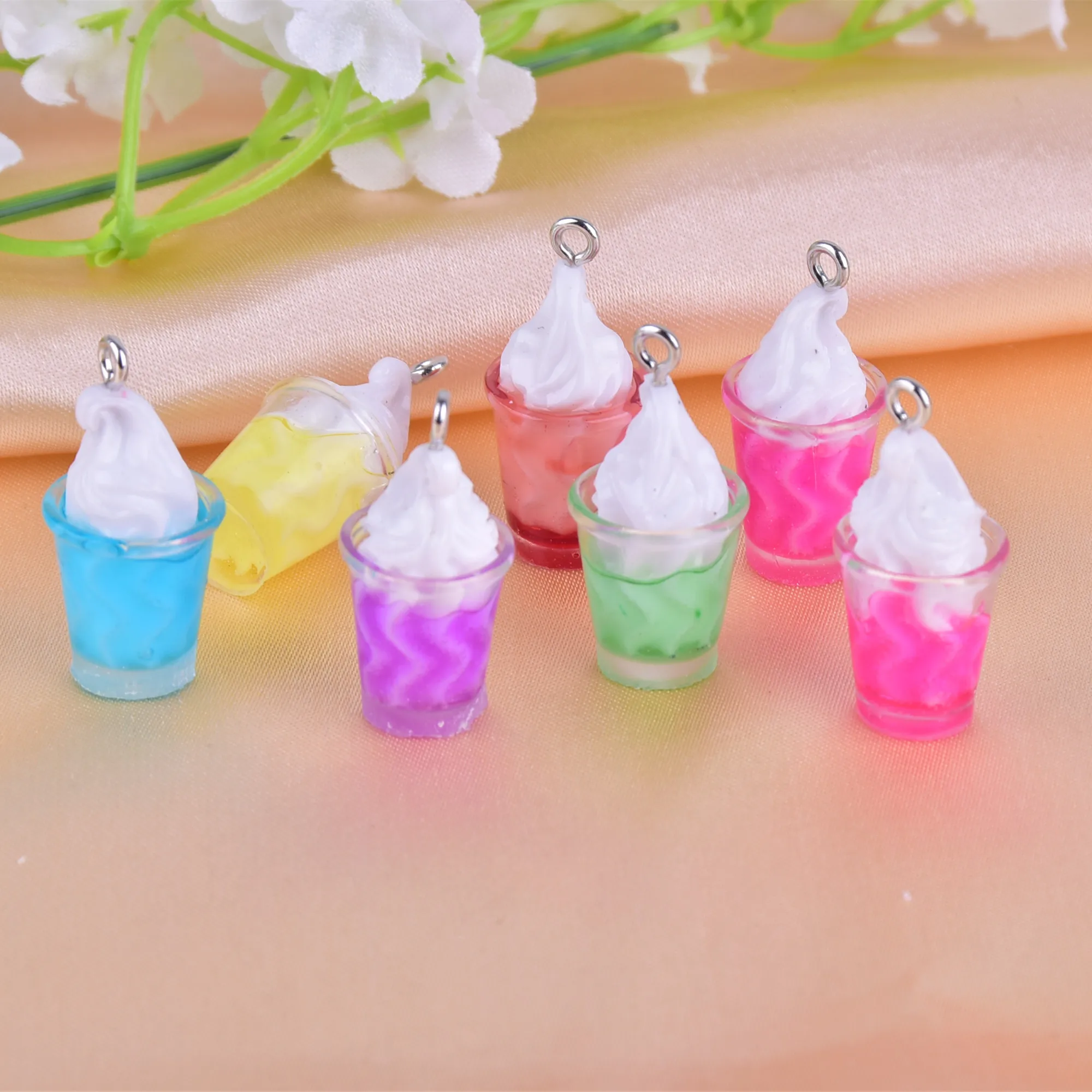 10 шт./12 искусственных фспанпучино мороженое напиток из смолы подвески серьги