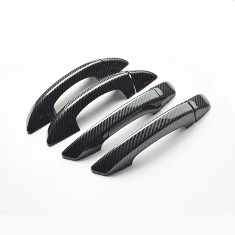 Углеродное волокно печатная Наружная ручка двери автомобиля крышка чаши стикер