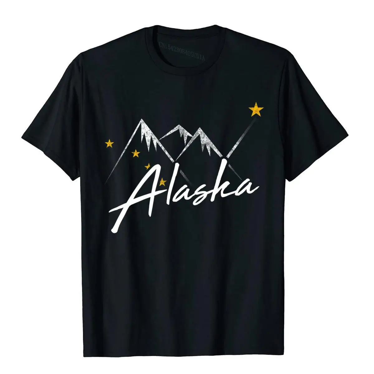 

Alaska Flag Mountains Shirt State Souvenir Gift Vintage Top T-Shirts Brand Tops Shirt Cotton Men High Street