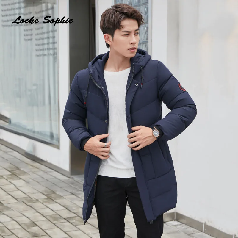 1 шт. мужской пуховик больших размеров 2019 зимняя модная куртка с капюшоном на