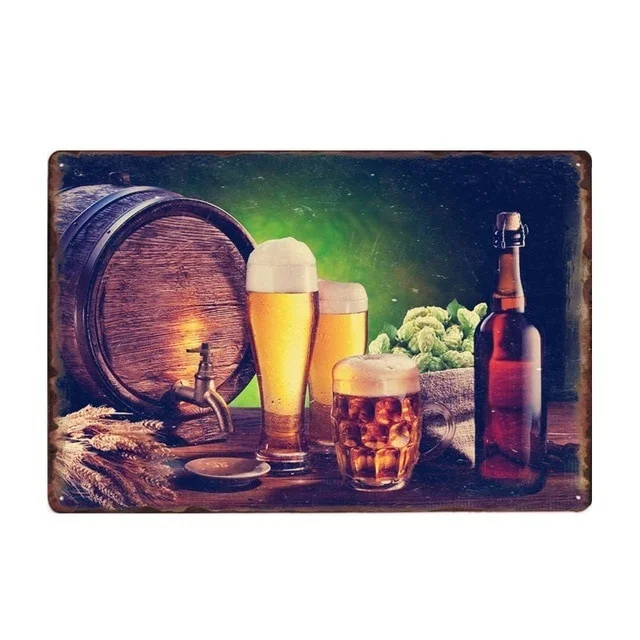 

Beer Metal Sign Plaque Vintage Posters Decorative Metal Wall Plates Bar Pub Home Decor 20x30cm