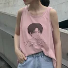 Аниме атака на Титанов забавная Черная Женская футболка женская футболка без рукавов Harajuku Kawaii Levi  Ackerman манга 90-х винтажные майки