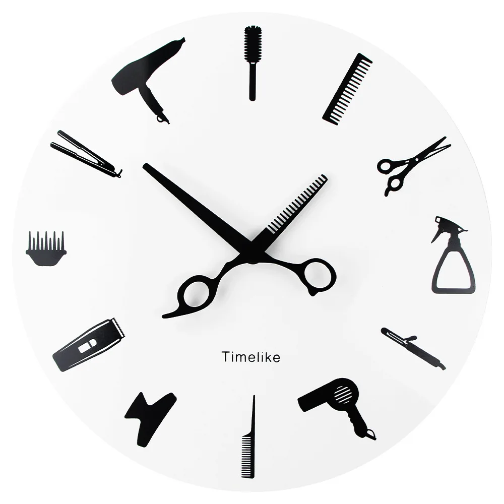 

Acrylic Hair Salon Clock Barber Tools Clocks Hair Salon Wall Clocks