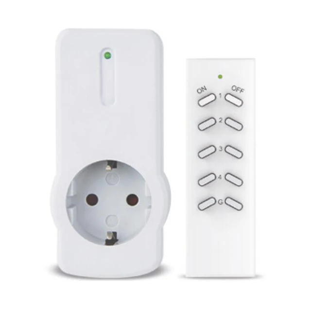 color white 16A 3680W 433MHz беспроводной пульт дистанционного управления домашний дом розетка для управления светом 1 дистанционный разъем ЕС - Цвет: color white