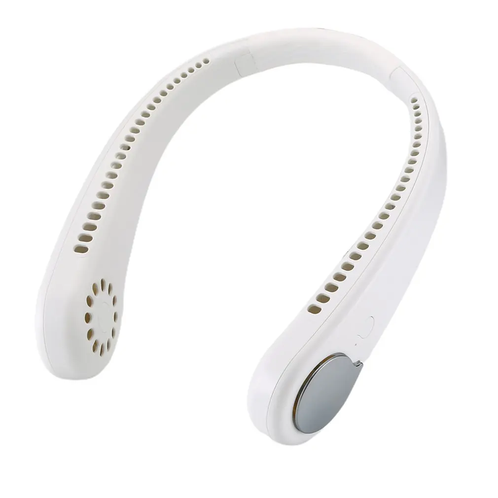 

Summer Air Cooling Neck Fan Bladeless Hanging Neck Fan Air Cooler Outdoor Sport Mini USB Rechargeable Neckband Fans Strong Wind