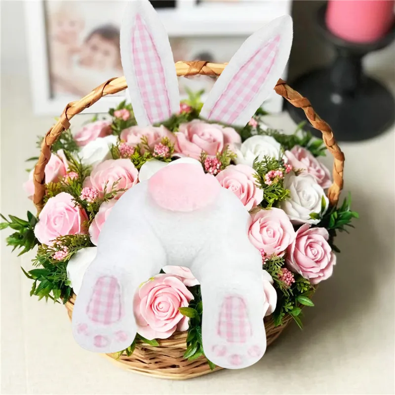 

Пасхальный венок в виде кролика, набор украшений для дверей, пасхальные весенние уличные подвесные пасхальные украшения для дома