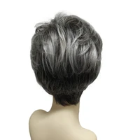 10 short gray layered human hair cosplay wigs for white women safe