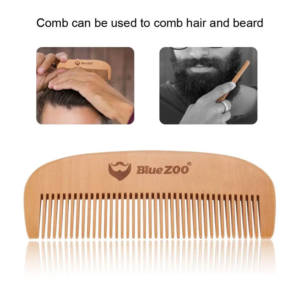 Портативный Гладкий деревянный гребень Band для мужчин щетка ухода за бородой