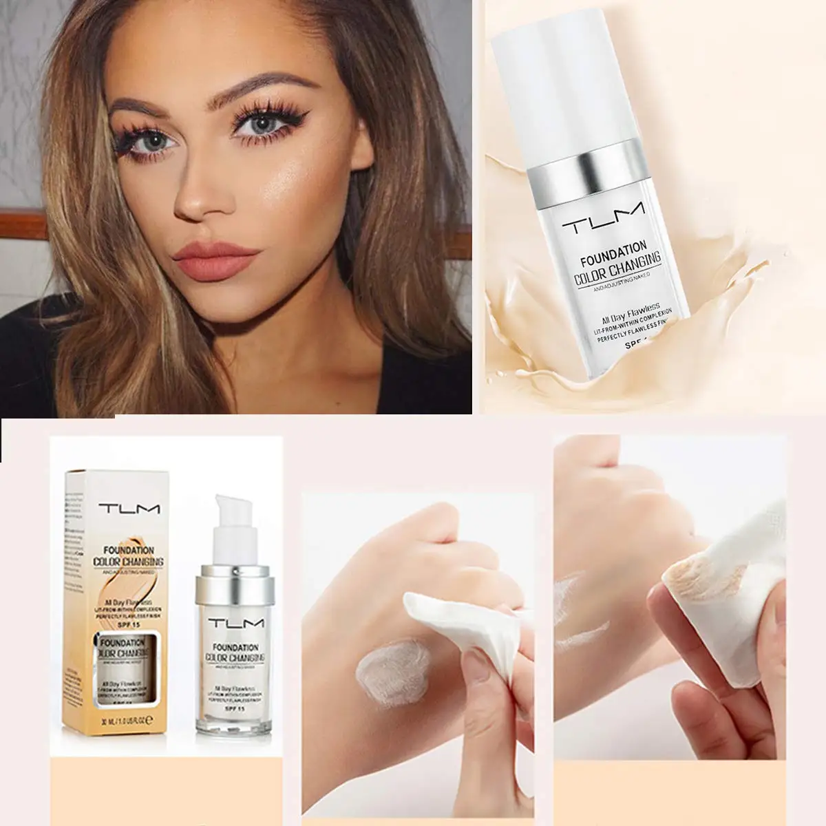 TLM меняющая цвет невесомая основа 30 мл консилер покрытие крем-основа для макияжа