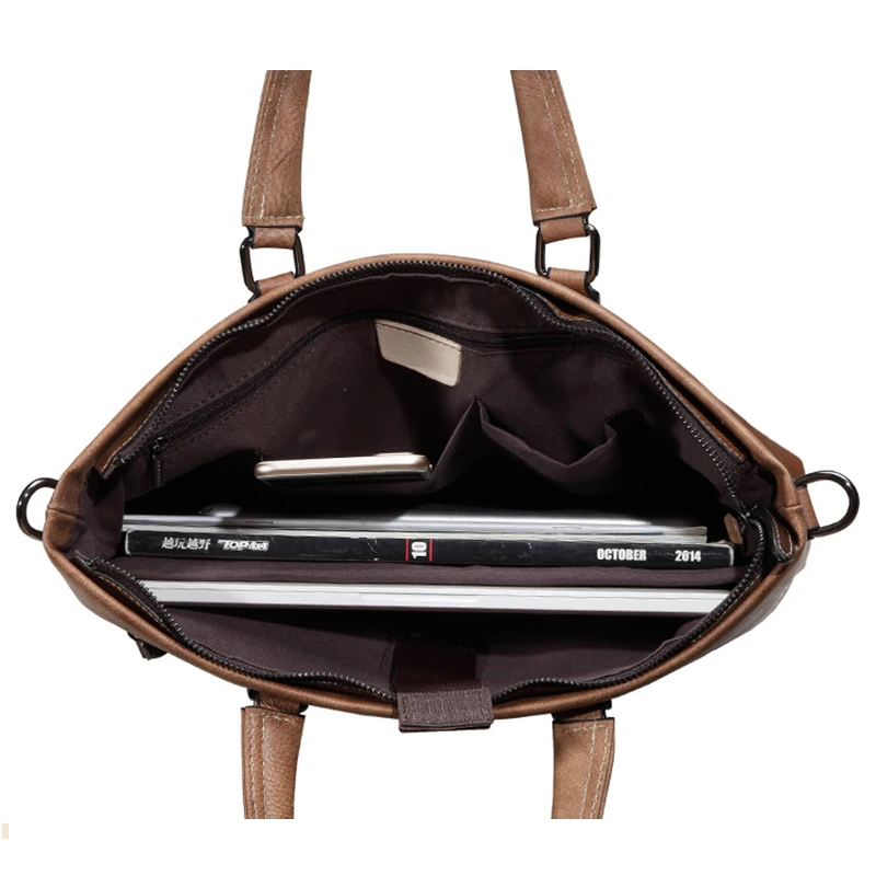 

High Quality Genuine Leather Single Shoulder Bags 2Pcs Set Handbags Men Briefcase Bags For Computer Male Tote Business Bag
