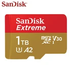 Карта Micro SD SanDisk Extreme, 1 ТБ, 512 ГБ, SDXC, A2, U3, V30, макс. 160 МБс., с переходником на SD