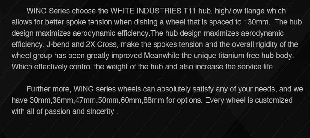 Elite WING White Industries T11 набор колес для карбонового дорожного велосипеда 30 38 47 50 60 88 глубина трубчатый клинчер бескамерный с столбом крыло 20