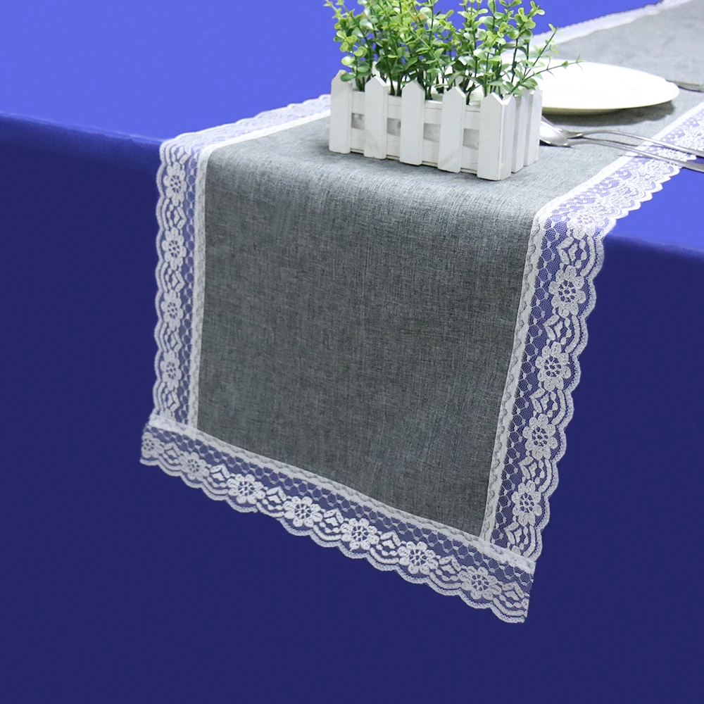 Винтаж настольная дорожка из джута подражали льняной деревенский настольный