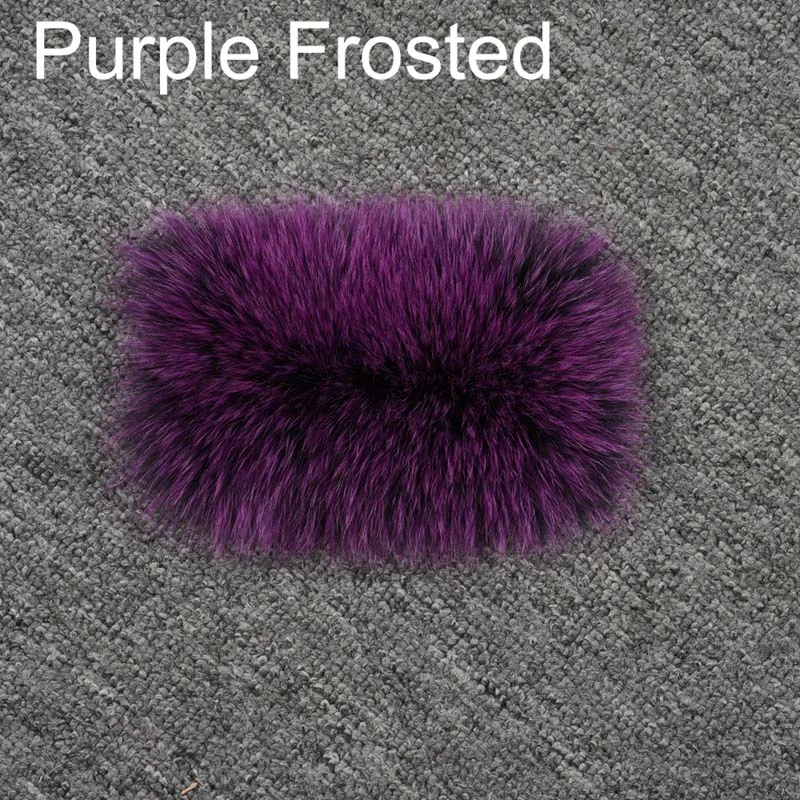 Purple Frosted Зимняя Толстая теплая шуба из натурального Лисьего меха Женская Роскошная Шуба из натурального меха пушистые куртки S7574 - Цвет: Purple Frosted