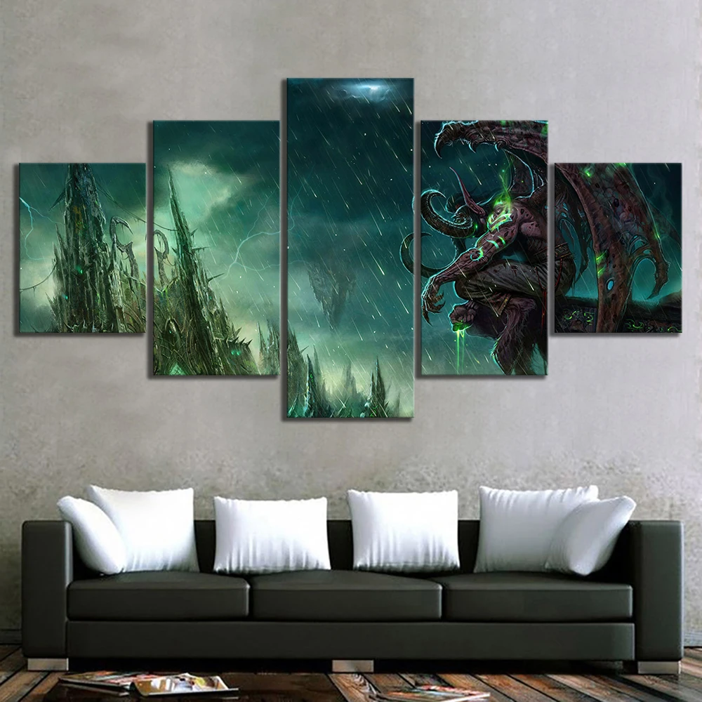 Illidan Stormrage World of Warcraft видеоигра плакат HD фотографии Картина на холсте настенное