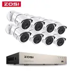 ZOSI Система видеонаблюдения с аудиосистемой 8CH 5MP Lite DVR 8 * 1080P 2MP Day  Night Vision Наружные домашние камеры видеонаблюдения