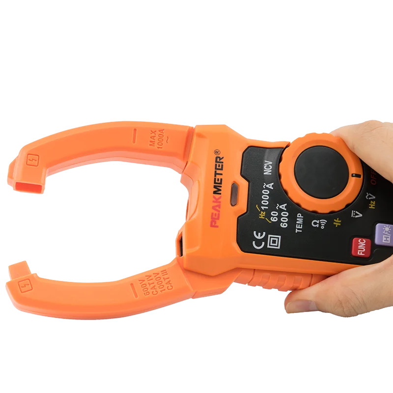 Фото PEAKMETER PM2028A 6000 отсчетов, автоматический диапазон переменного тока, цифровые клещи, мультиметр, истинное среднеквадратичное значение, сопротивление, емкость, частота, клещи NCV №5