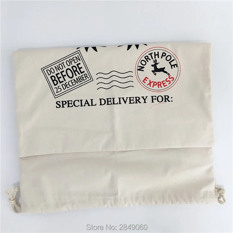 Олень Экспресс Санта мешки 30 шт./партия с кулиской из парусины конфеты тростника