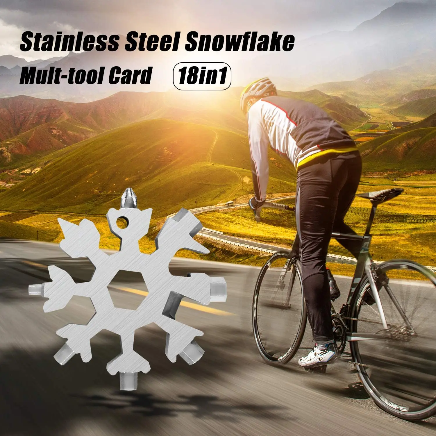 

18 In 1 Snowflake Multi Tool Hand Spanner Hex Wrench Multipurpose Camp Survive Outdoor Multi EDC Tool Bottle Opener Gift for Men