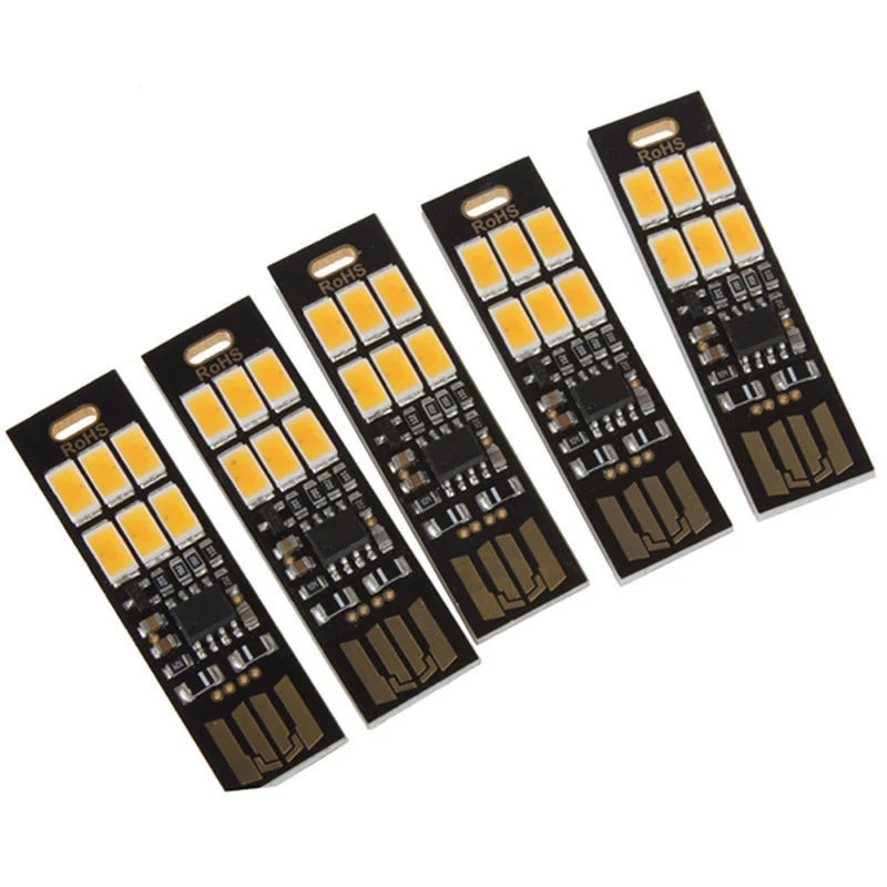 

5Pcs 6-LED Night Light Soshine USB Power 1W 5V Touch Dimmer Warm White Light New