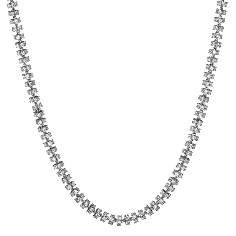 Hip Hop 6MM Set Bling AAA CZ Cubic Zirconia Iced Out Round Link Chain Necklace Bracelet For Men Women Rapper Jewelry 18''-24''