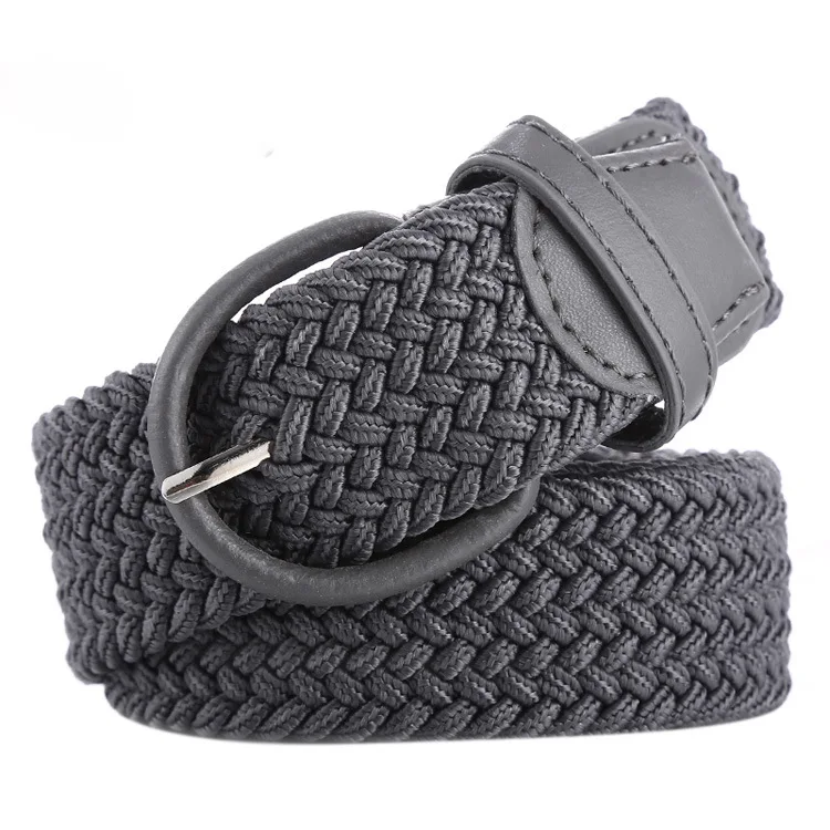 

Blue Anti-Metal Allergy Woven Belt Stretch Elastic Leather Belt Canvas Men's WOMEN'S Universal Pin Buckle Casual