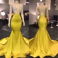 new v neck sleeveless mermaid prom dresses sweep train crytal stain formal african evening dresses