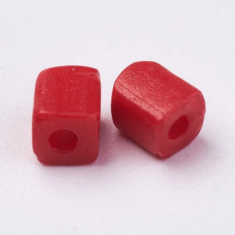 Кубические непрозрачные стеклянные бусины с круглым отверстием 500 мм около 6/0