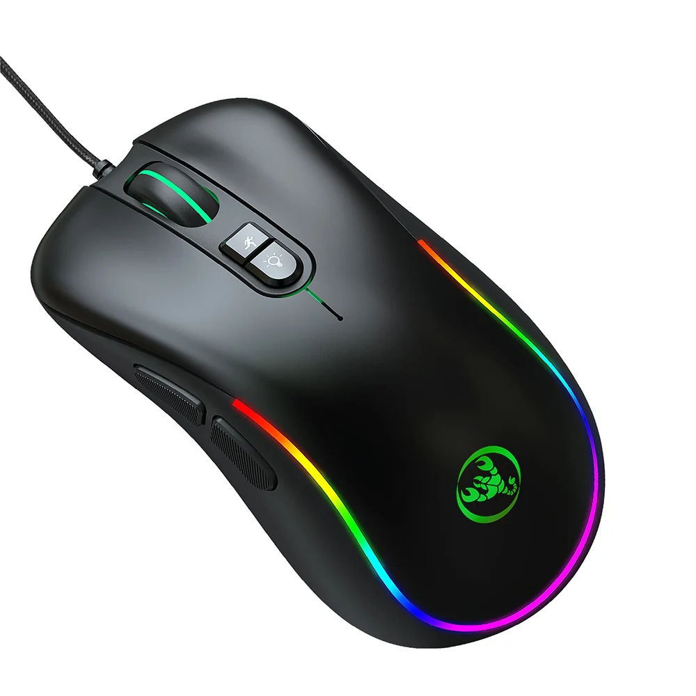 HXSJ J300 цветная RGB игровая мышь Проводная семиклавишная макро программируемая s 6