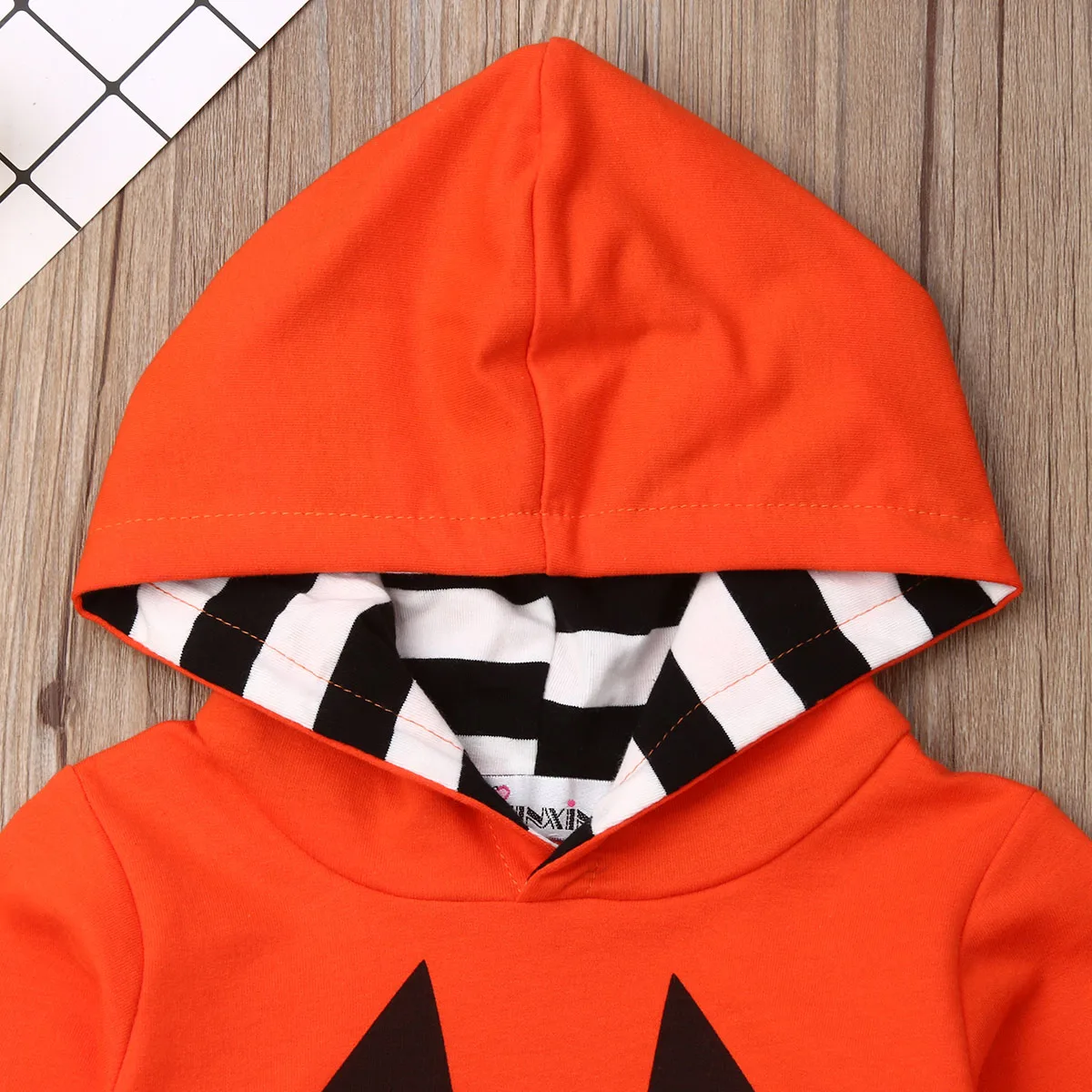 2019 Baby Autumn Winter Clothing Toddler Girl Boy Halloween Clothes Pumpkin Hooded Tops Stripe Long Pants 2Pcs Set Outfits | Детская