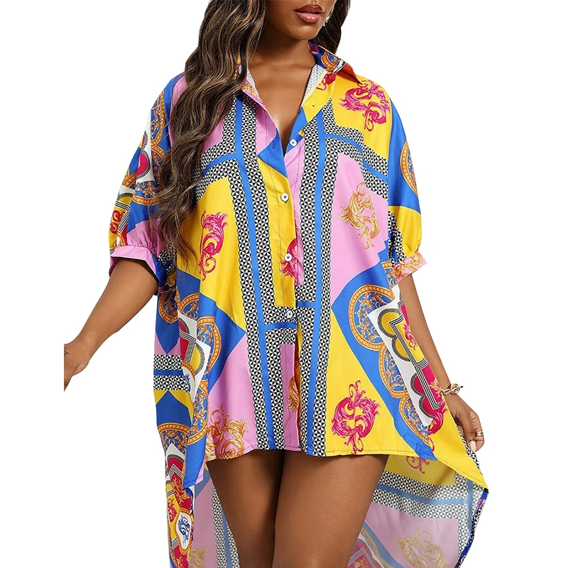 

African Dresses For Women Autumn New Vetement Femme Dashiki Irregular Shirt Dress Africa Clothes Dashiki Ankara Dresses Ladies