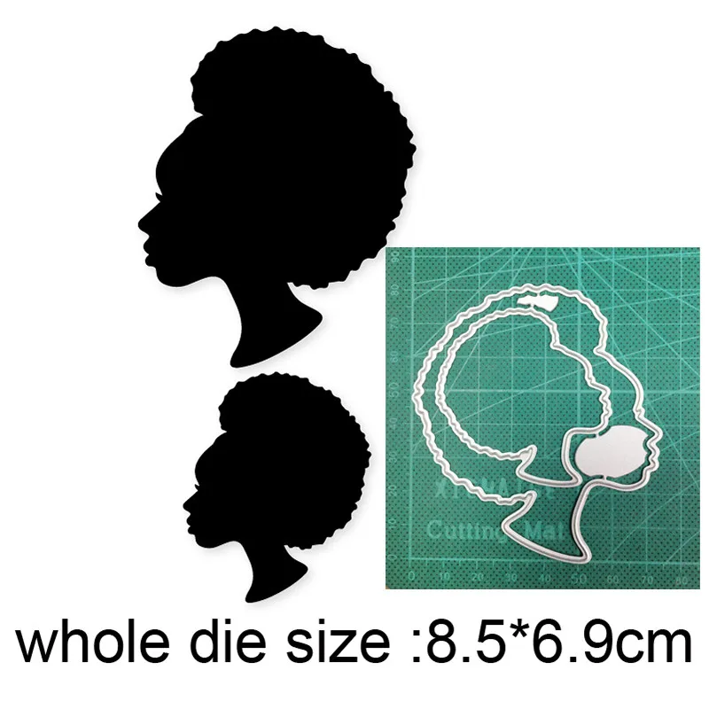 

African Woman Girl Metal Cutting Dies Stencils Dies For Scrapbooking Dies Embossing Die Cut Craft Paper Stamps and Dies New 2021