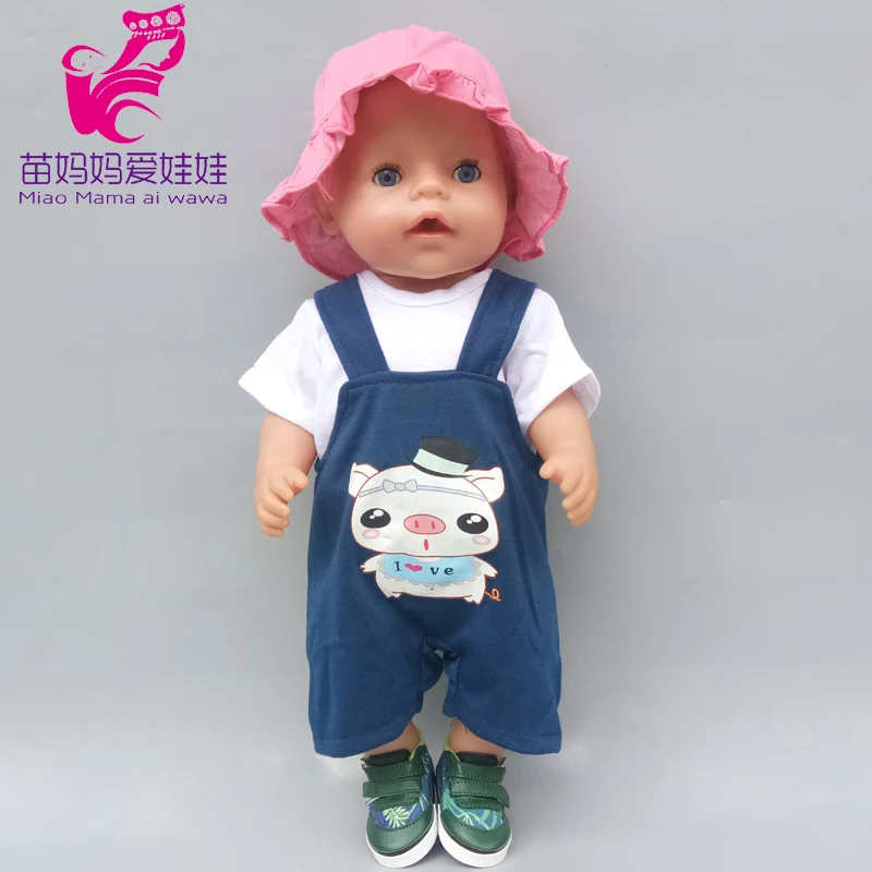 Для 18 дюймовой куклы младенца полосатая футболка + джинсовая юбка пригодный для 45