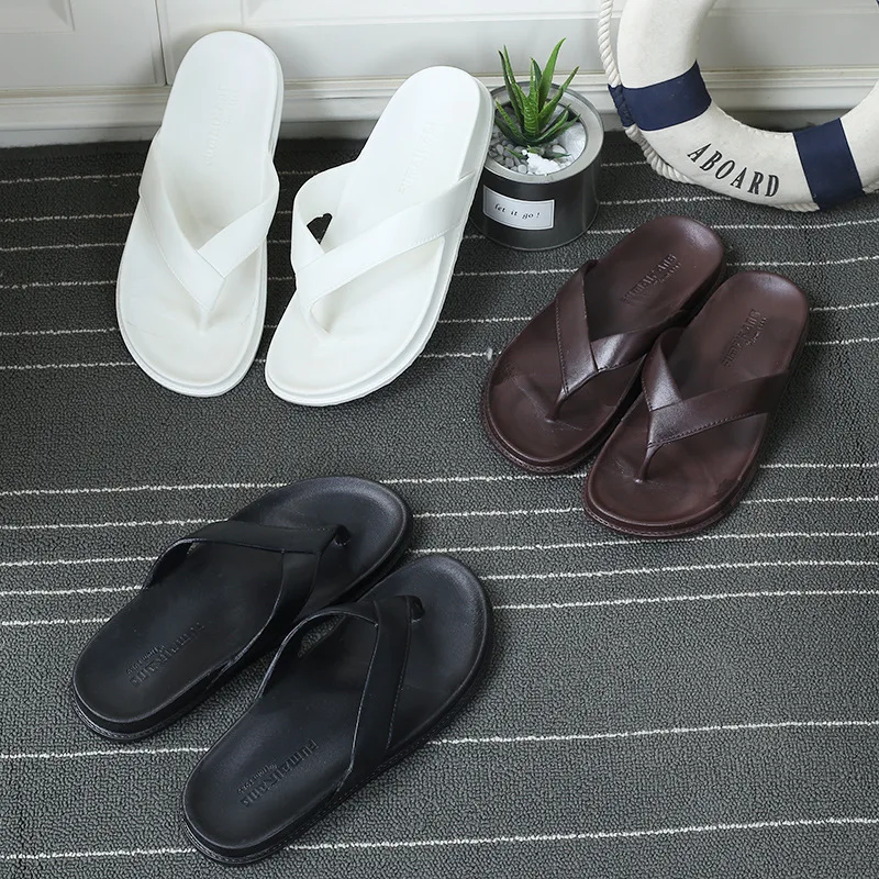 

2020 Summer New Slippers Casual Solid Color Couple Slippers Flat Holiday Sandals Casual Beach Shoes Wholesale